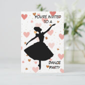 バレリーナ ローズゴールド ダンスパーティー 招待状 (スタンド正面)