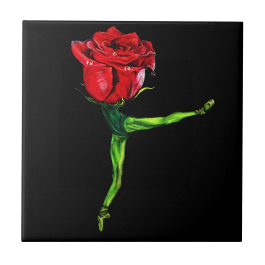 バレリーナ ローズ セラミック タイル (正面)