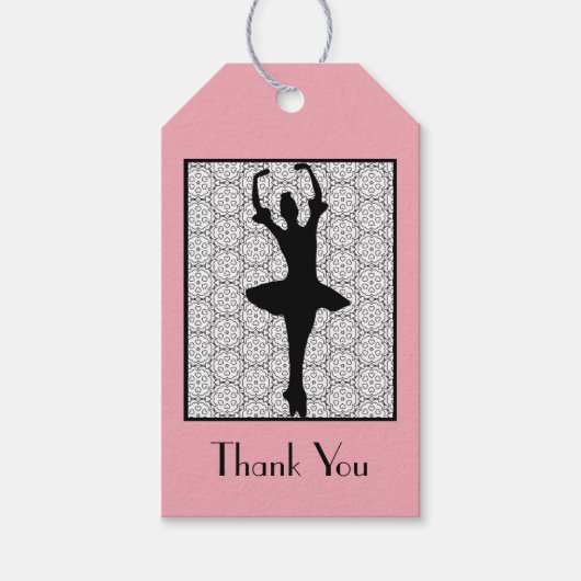 バレリーナ – 先生感謝ありがとう ギフトタグ (正面)