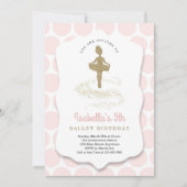 バレリーナ/女の子の誕生日パーティーをテーマにしたバレエ 招待状 (正面)