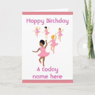 バレリーナ、子供の誕生日カードに年齢の前を追加 カード