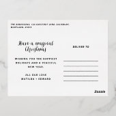 バレリーナ 水彩 ボタニカル 可愛い 箔シーズンポストカード (裏面)