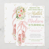 バレリーナ 誕生日招待状 バレエ 誕生日パーティー招待 招待状 (正面/裏面)