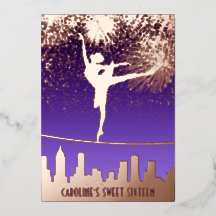 バレリーナ NYCスカイライン 花火 Sweet 16 ローズゴールド