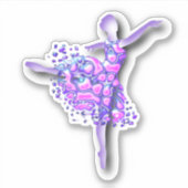 バレリーヌステッカーパープルバレエダンサー シール (正面)