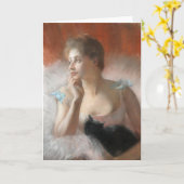 バレリーヌavec un chatピエールキャリア – ベルーズ カード (黄色い花)