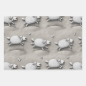 バレリーフ、 浮き彫り3ハッピーヒツジ（大規模） ラッピングペーパーシート (正面)