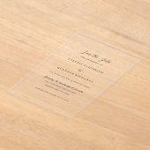 バレリー伝統的ウェディング日付の保存 アクリル招待状 (レイダウン)