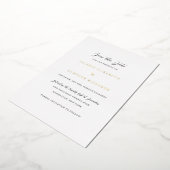 バレリー伝統的ウェディング日付の保存 箔招待状 (回転した状態)