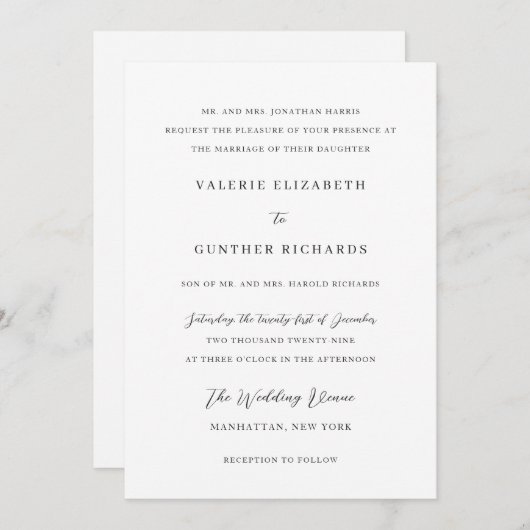 バレリ伝統的結婚の 招待状 (正面/裏面)