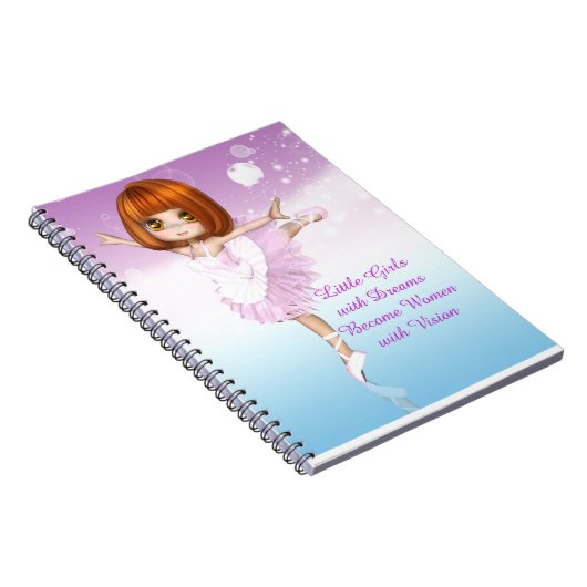バレリ感動的ナ小さな女の子ドリーム引用文 ノートブック (右側)