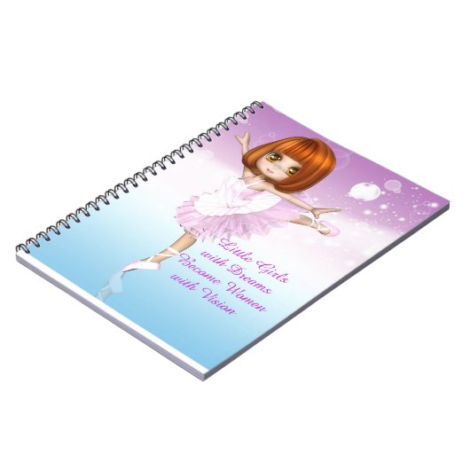 バレリ感動的ナ小さな女の子ドリーム引用文 ノートブック (左側)