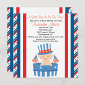 バレルのベビーシャワーの招待状の愛国心が強いベビー 招待状 (正面/裏面)