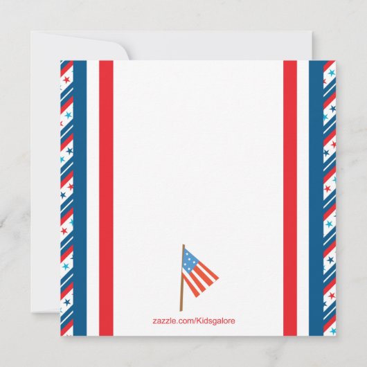 バレルのベビーシャワーの招待状の愛国心が強いベビー 招待状 (裏面)