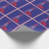 バレルのメリークリスマスの石油掘削装置のデリック ラッピングペーパー (角)