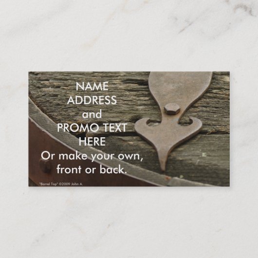 バレルの上の名刺 名刺 (正面)