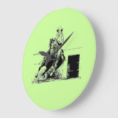 バレルの競走馬 ラージ壁時計 (傾斜)
