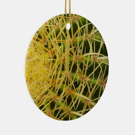 バレルサボテンのクローズアップ抽象芸術自然撮影 セラミックオーナメント (右)