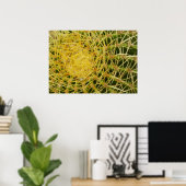 バレルサボテンのクローズアップ抽象芸術自然撮影 ポスター (ホームオフィス)