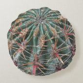 バレルサボテン南西部カクティー砂漠の植物 ラウンドクッション (裏面)