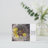 バレルサボテン植物釣り針イエロー 名刺 (スタンド正面)