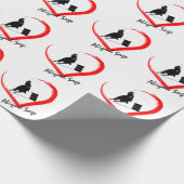 バレルパーソナライズされたレーシング女性のカーボーイ、馬nハート ラッピングペーパー (角)