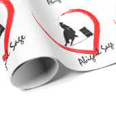 バレルパーソナライズされたレーシング女性のカーボーイ、馬nハート ラッピングペーパー (ロールコーナー)