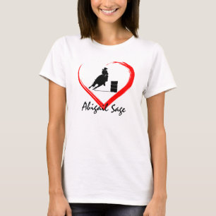 バレルパーソナライズされたレーシング女性のカーボーイ、馬nハート tシャツ