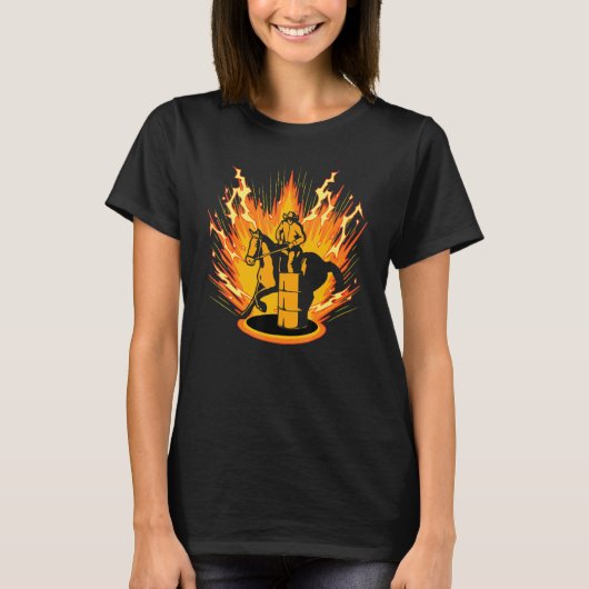 バレルレーサー馬ロデオ Tシャツ (正面)
