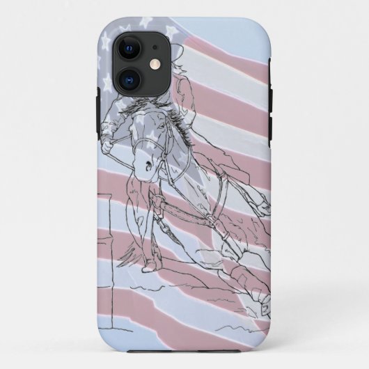 バレルレーサー(アメリカ国旗) Case-Mate iPhoneケース (裏面)
