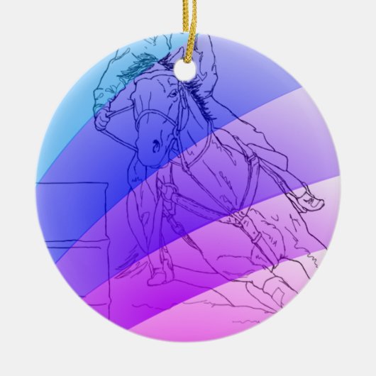 バレルレーサー（パステルレインボー） セラミックオーナメント (正面)