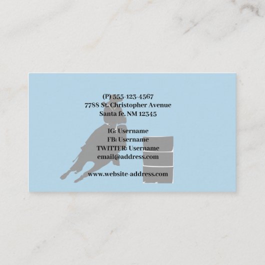 バレルレーサー 名刺 (裏面)