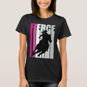 バレルレーシングの激しい女性のカーボーイハットウェスタンテーマソウ Tシャツ
