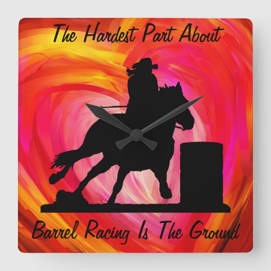 バレルレーシングウォールクロック スクエア壁時計 (正面)