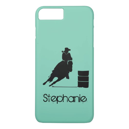 バレルレーシングガールシルエット（緑の背景） Case-Mate iPhoneケース (裏面)