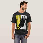 バレルレーシングクイーンロデオウィメンズ女性のカーボーイレトロイェル Tシャツ (正面フル)