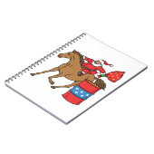 バレルレーシングクリスマスサンタオンバレルホース ノートブック (左側)