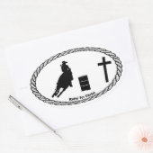 バレルレーシングクロスユーロスタイル 楕円形シール (封筒)