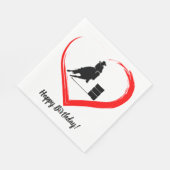 バレルレーシングホース及び赤いハートハッピーバースデー スタンダードランチョンナプキン (角)