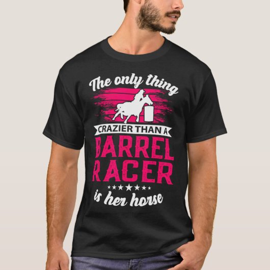 バレルレーシングローピング乗馬ロデオ Tシャツ (正面)