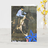 バレルレーシング絵を描ボース カード (黄色い花)