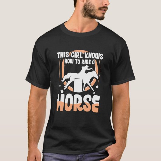 バレルレーシング この娘は馬に乗るのがうまい Tシャツ (正面)