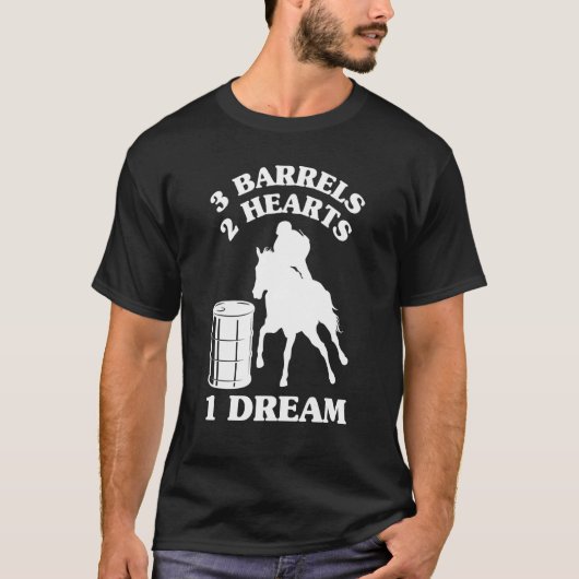バレルレーシング 馬 競馬 バレルレーサー Tシャツ (正面)