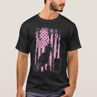 バレルレーシングUSAバレルレーサー用米国国旗 Tシャツ