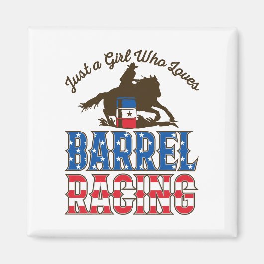 バレルレースが大好きな女の子 マグネット (正面)