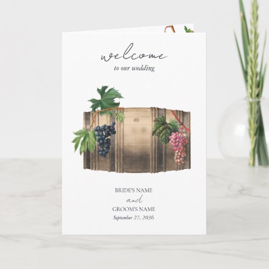 バレルワイナリーヴィン結婚ヤードのサービス順序 プログラム (正面)