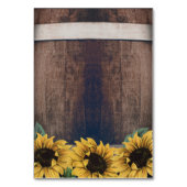 バレルヴィンテージひまわり結婚のエンクロージャカード テーブルナンバー (裏面)