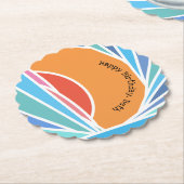 バレル波の夕日 ペーパーコースター (アングル)