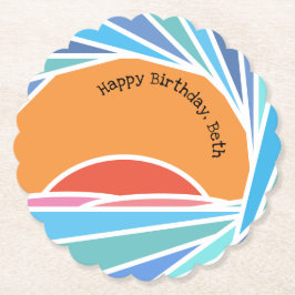 バレル波の夕日 ペーパーコースター