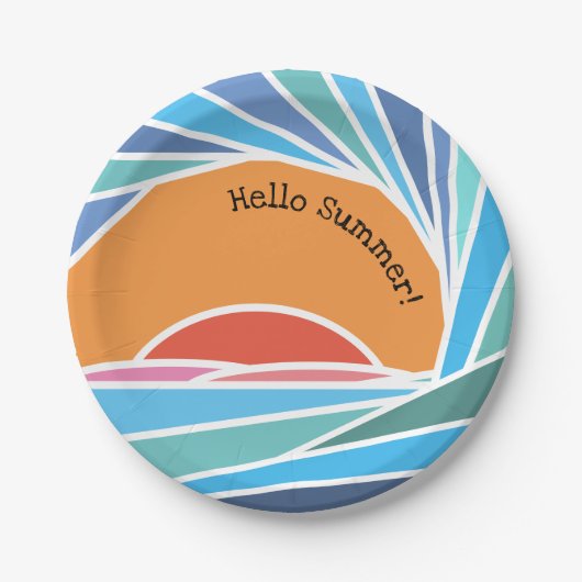 バレル波の夕日 ペーパープレート (正面)